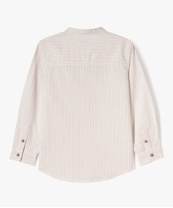 Chemise manches longues à col mao et rayures garçon[MISSING]